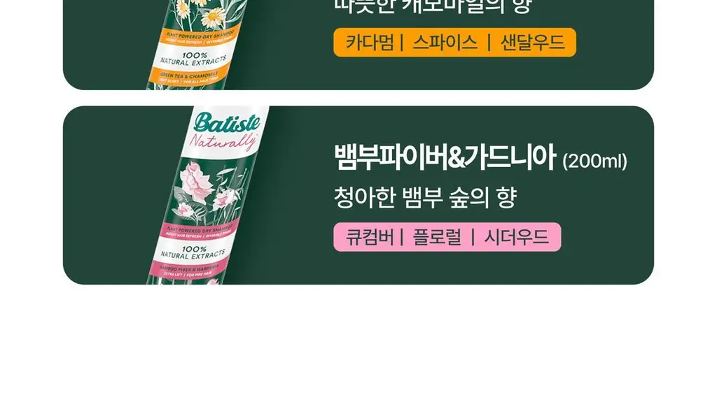 [유분순삭/뽀송] 바티스트 드라이샴푸 플로랄 200ml 상세페이지 10